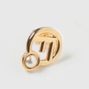 Elegant Gold and Pearl Fendi single earring/stud